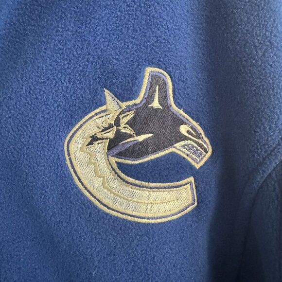 NHL Vancouver Canucks Full Zip Fleece Logo Jacket Hockey Mens Size S Official - Picture 3 of 8
